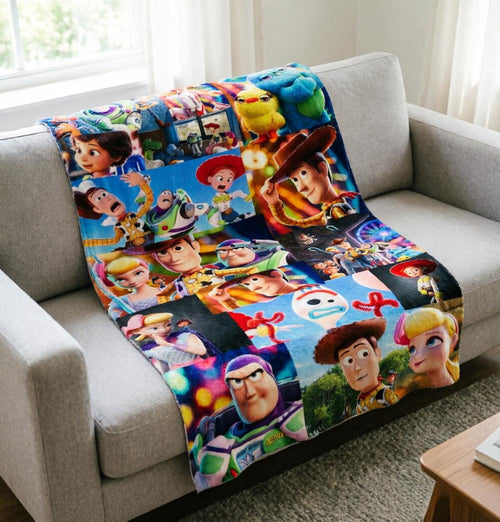Blanket Soft Throw, Toy Story Printed All-Season Couch Gift Blanket for Kids & Animation Fans