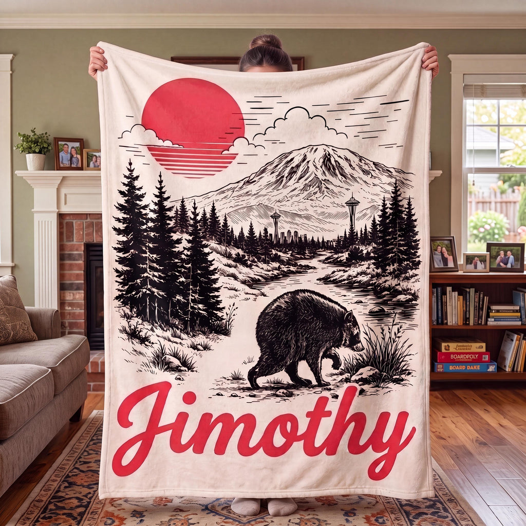 Jimothy the Raccoon Blanket Viral Seattle Feral Legend Flannel Throw Custom Raccoon Meme Decor Cozy Animal Lover Gift Jimothy Meme