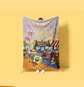 Cozy Autumn Harvest SpongeBob Custom Blanket Krusty Krab Farmers Market Throw Fall Season Leaves Bedding Squidward Patrick Fan Gift