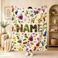 Custom Pikmin World Blanket, Personalized Character Throw, Game Inspired Kids Decor