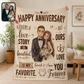 Anniversary Photo Blanket, Custom Couple Blanket from Photo, Wedding Anniversary Gift for Husband Wife, Romantic Keepsake Throw