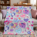 Personalized My Little Pony Flannel Blanket, Custom Name MLP Kids Throw, Rainbow Dash Pinkie Pie Gift for Girls, Custom Toddler Blanket