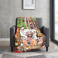 Joyboy Luffy Gear 5 Custom Name Blanket One Piece Manga Cover Throw Sun God Nika Bedding Anime Fan Decor Gift