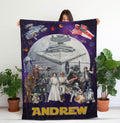 Personalized Disney Star Wars Blanket, Custom Name Star Wars Blanket, Star Wars Birthday Gift, Darth Vader Skywalker Leia, Bedding Decor