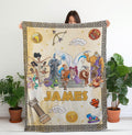 Personalized Disney Hercules Characters Blanket, Custom Name Retro 90s Hercules Pain Hades Blanket, Disney Home Decor, Birthday Gift Kids