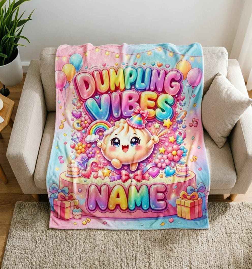 Personalized Dumpling Blanket Soft Throw, Custom Keepsake Gift