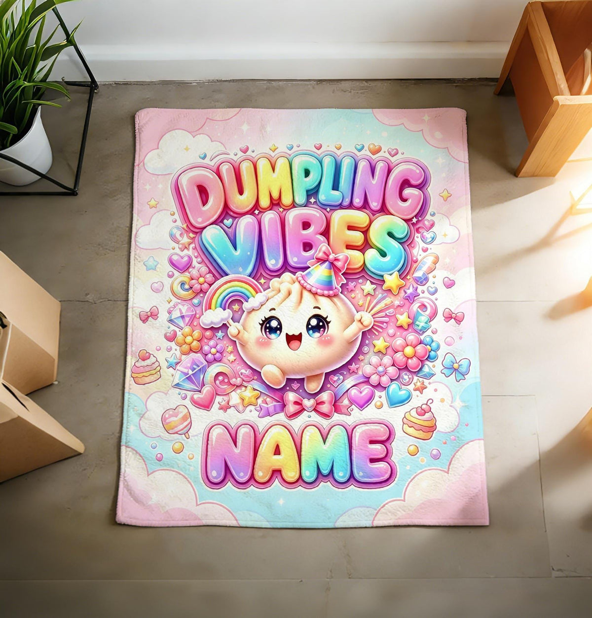 Personalized Dumpling Blanket Soft Throw, Custom Keepsake Gift