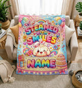 Birthday Party Dumpling Blanket Soft Throw, Custom Name Cheerful Kids Gift