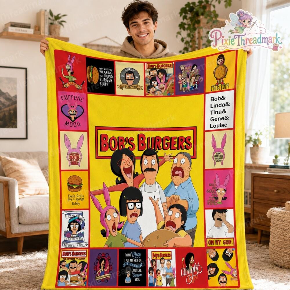 Bob's Burgers Fleece Blanket, Bob's Burgers Family Throw Blanket For Bed Couch Sofa, Christmas Gifts