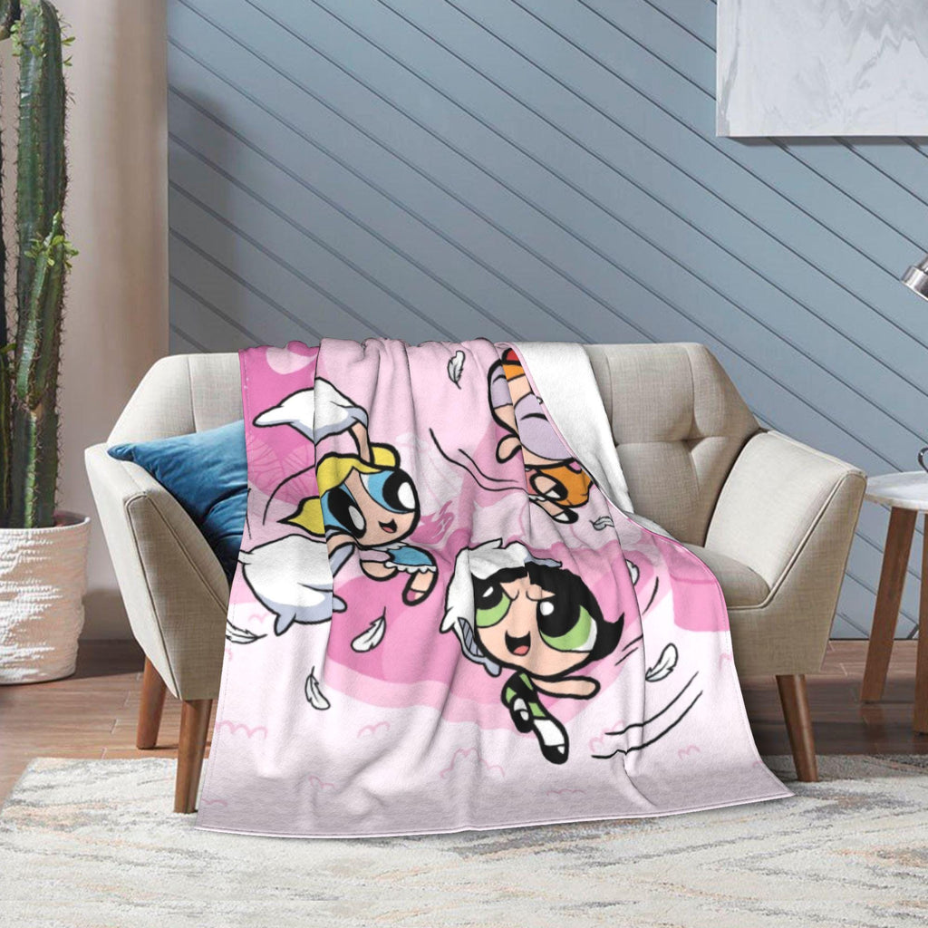 Custom Powerpuff Girls Blanket, Personalized Pillow Fight Throw, Pink Sleepover Decor