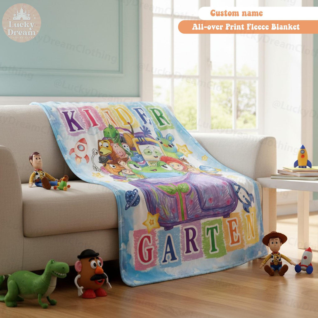 Toy Story 5 Kindergarten Blanket, Personalized Toy Story Blanket for Kids, Custom Name Kindergarten Gift, Back to School Gift, Kids Blanket