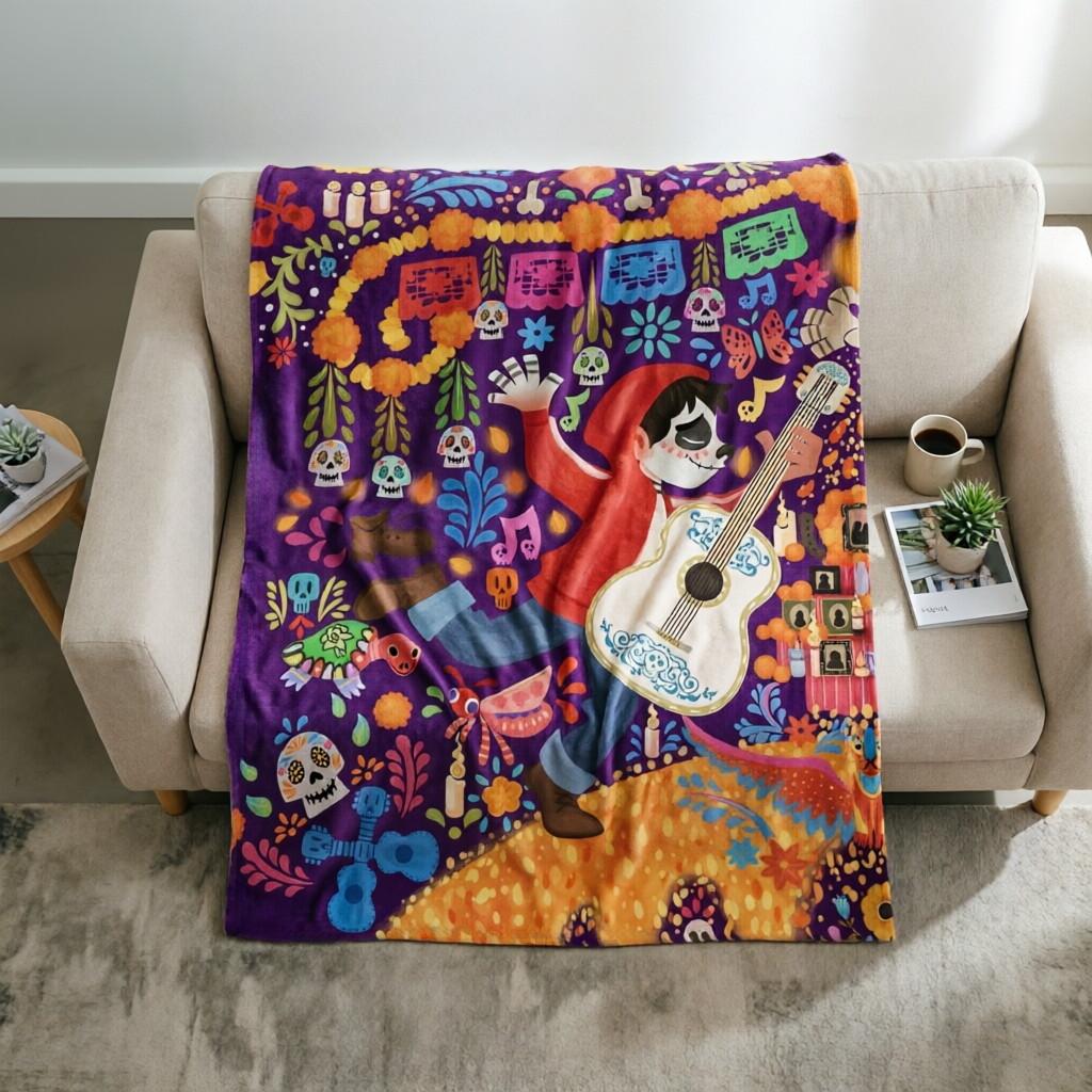 Coco Blanket Soft Throw, Miguel Hector Día De Los Muertos Fan Gift Blanket