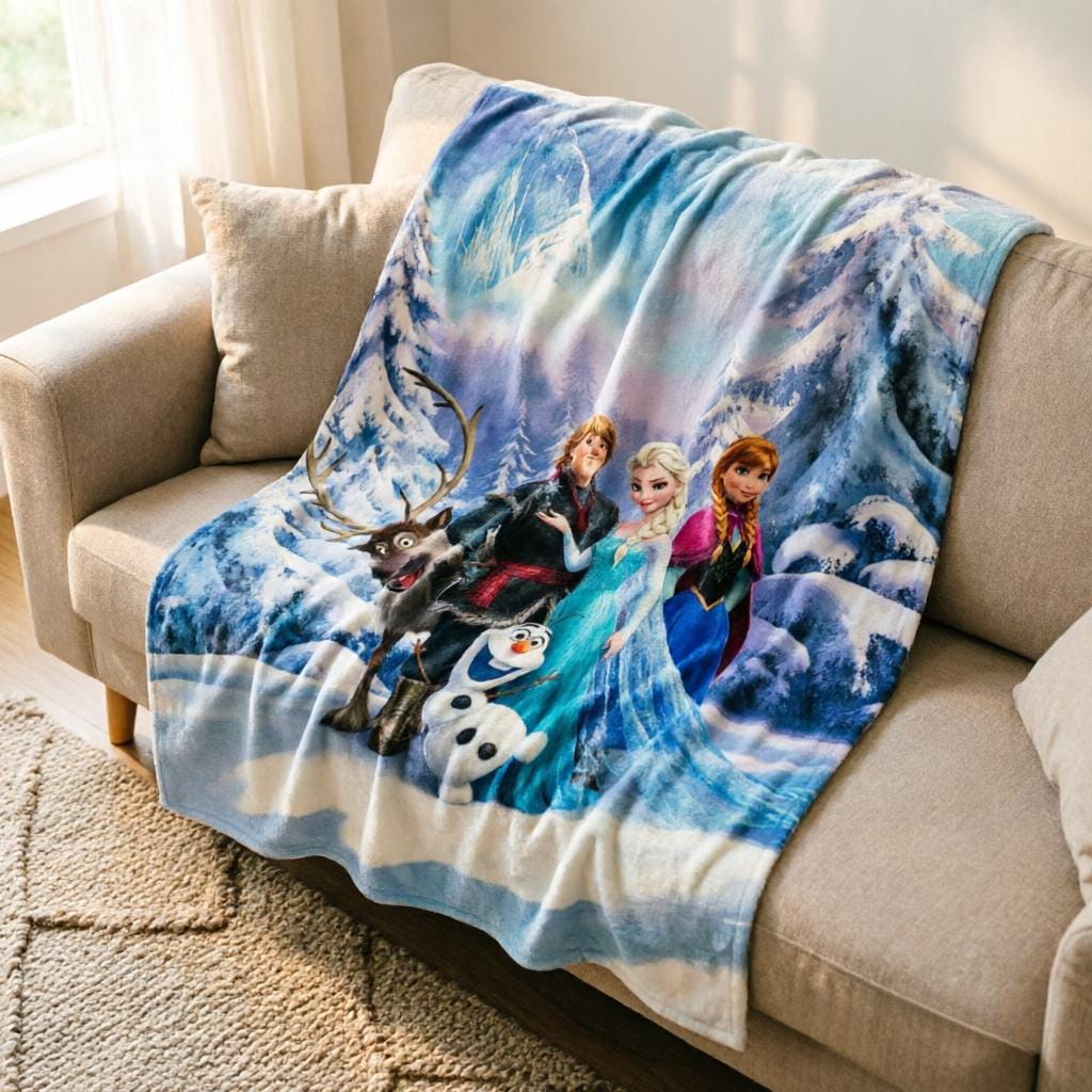 Custom Elsa Blanket, Disney Frozen Ice Castle Blanket, Disney Snow Magic Throw Blanket, Disney Winter Princess Blanket