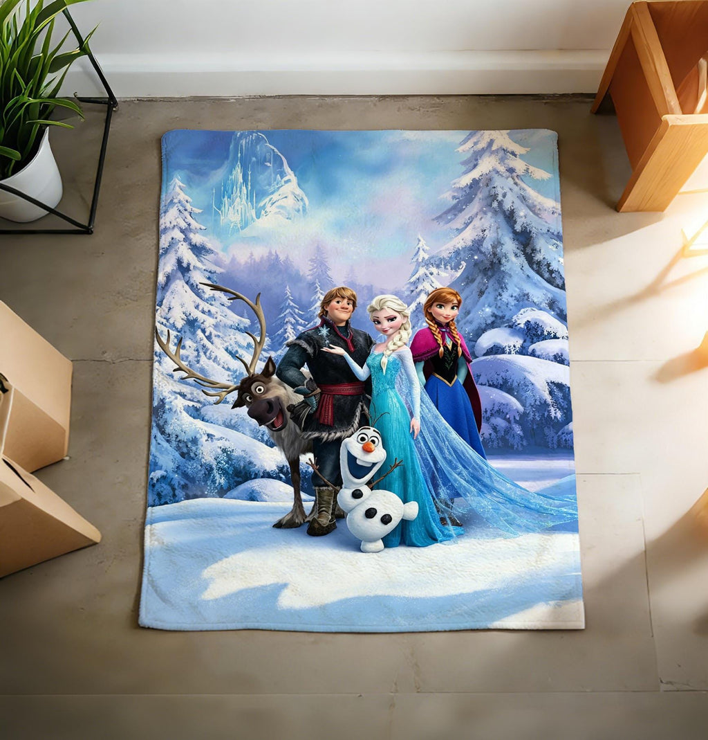 Custom Elsa Blanket, Disney Frozen Ice Castle Blanket, Disney Snow Magic Throw Blanket, Disney Winter Princess Blanket