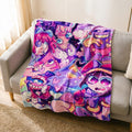 Personalized Digital Circus Fleece Blanket, Pomni Character Throw, TADC Custom Name Blanket