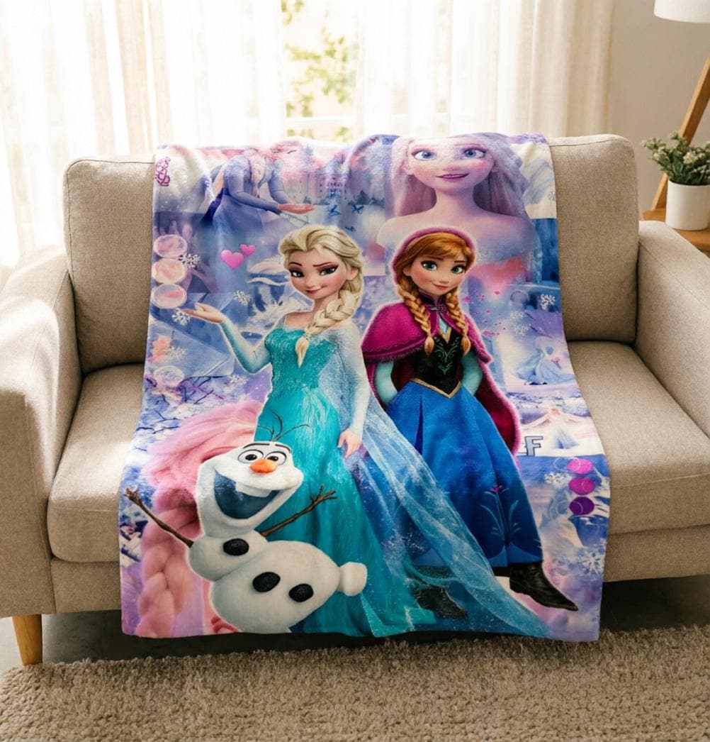 Elsa Blanket, Disney Frozen Ice Castle Blanket, Disney Snow Magic Throw Blanket, Disney Winter Princess Blanket