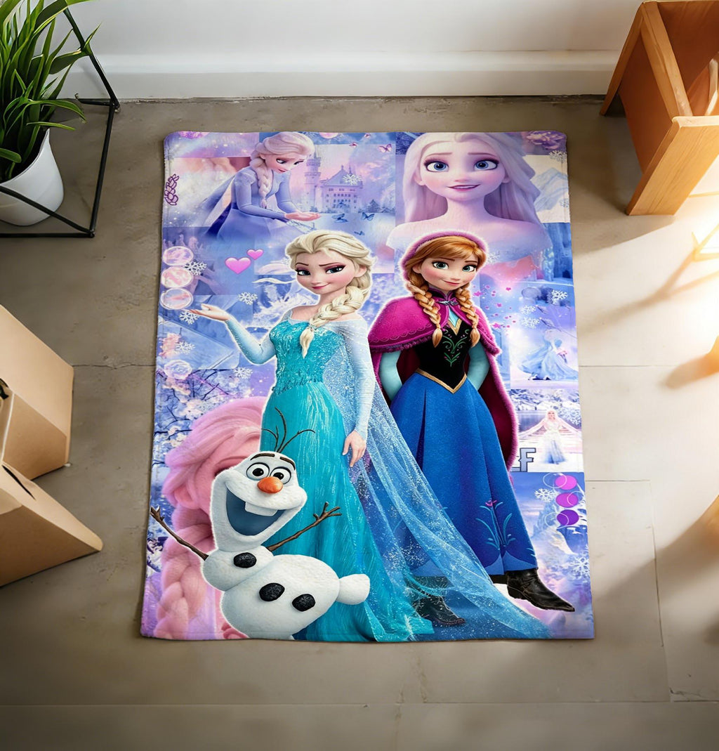 Elsa Blanket, Disney Frozen Ice Castle Blanket, Disney Snow Magic Throw Blanket, Disney Winter Princess Blanket