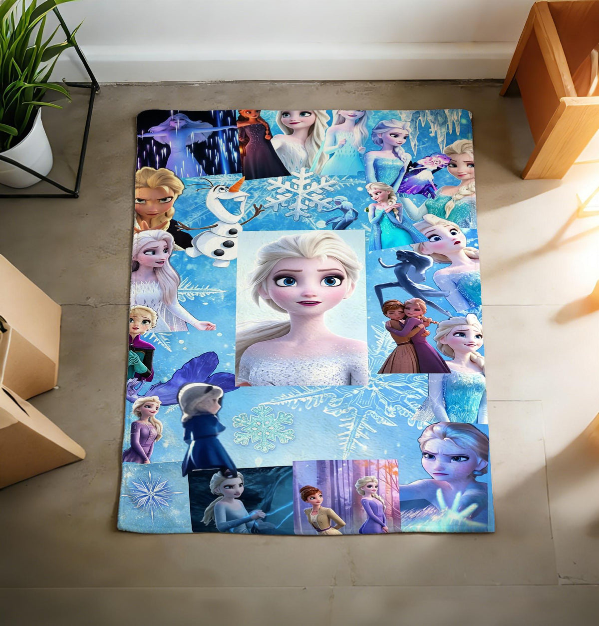 Elsa Blanket, Disney Frozen Ice Castle Blanket, Disney Snow Magic Throw Blanket, Disney Winter Princess Blanket