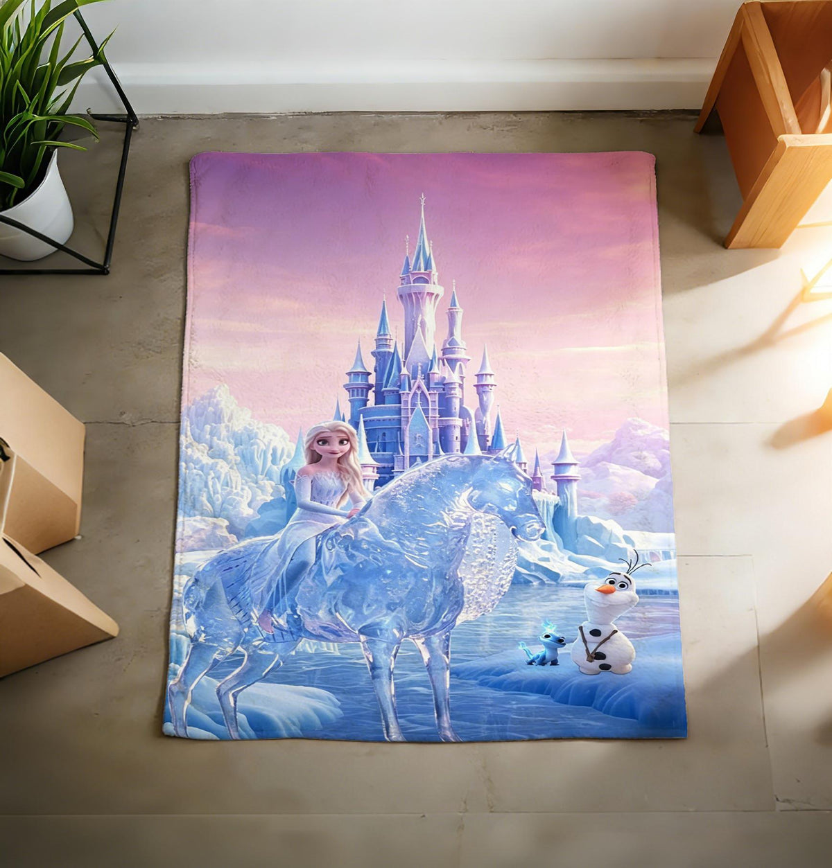 Elsa Blanket, Disney Frozen Ice Castle Blanket, Disney Snow Magic Throw Blanket, Disney Winter Princess Blanket