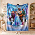 Girls Custom‑Name Ice Queen Blanket Soft Throw, Winter Character Printed Bedding