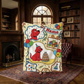 Personalized Clifford The Big Red Dog Blanket, Custom Name Quilt Throw, 3 Patchwork Styles, Soft Flannel Kids Birthday Gift