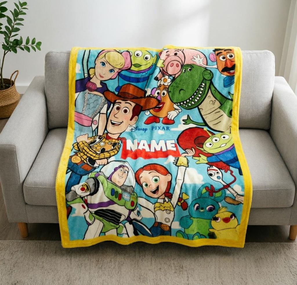 Personalized Toy Story Characters Plush Throw Blanket, Soft Flannel Fleece for Kids