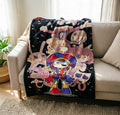 The Amazing Digital Circus Pomni Group Blanket Soft Throw, Vintage Cartoon Fleece Throw Blanket, Warm Sofa Bed Cover,Gift for TADC Fans