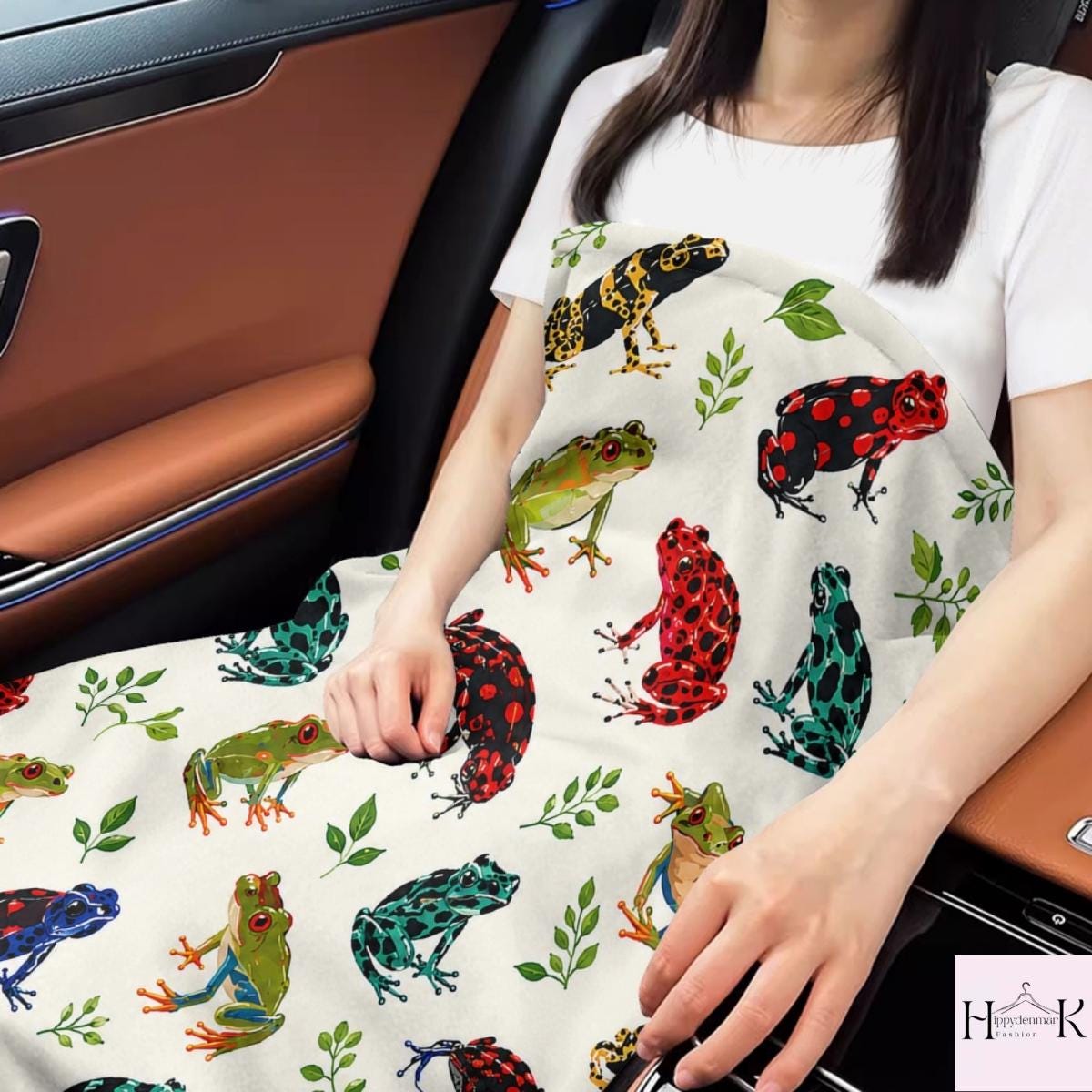 Colorful Poison Dart Frog Blanket, Tropical Frog Throw Blanket, Cute Amphibian Nature Decor, Rainforest Animal Blanket, Frog Lover Gift