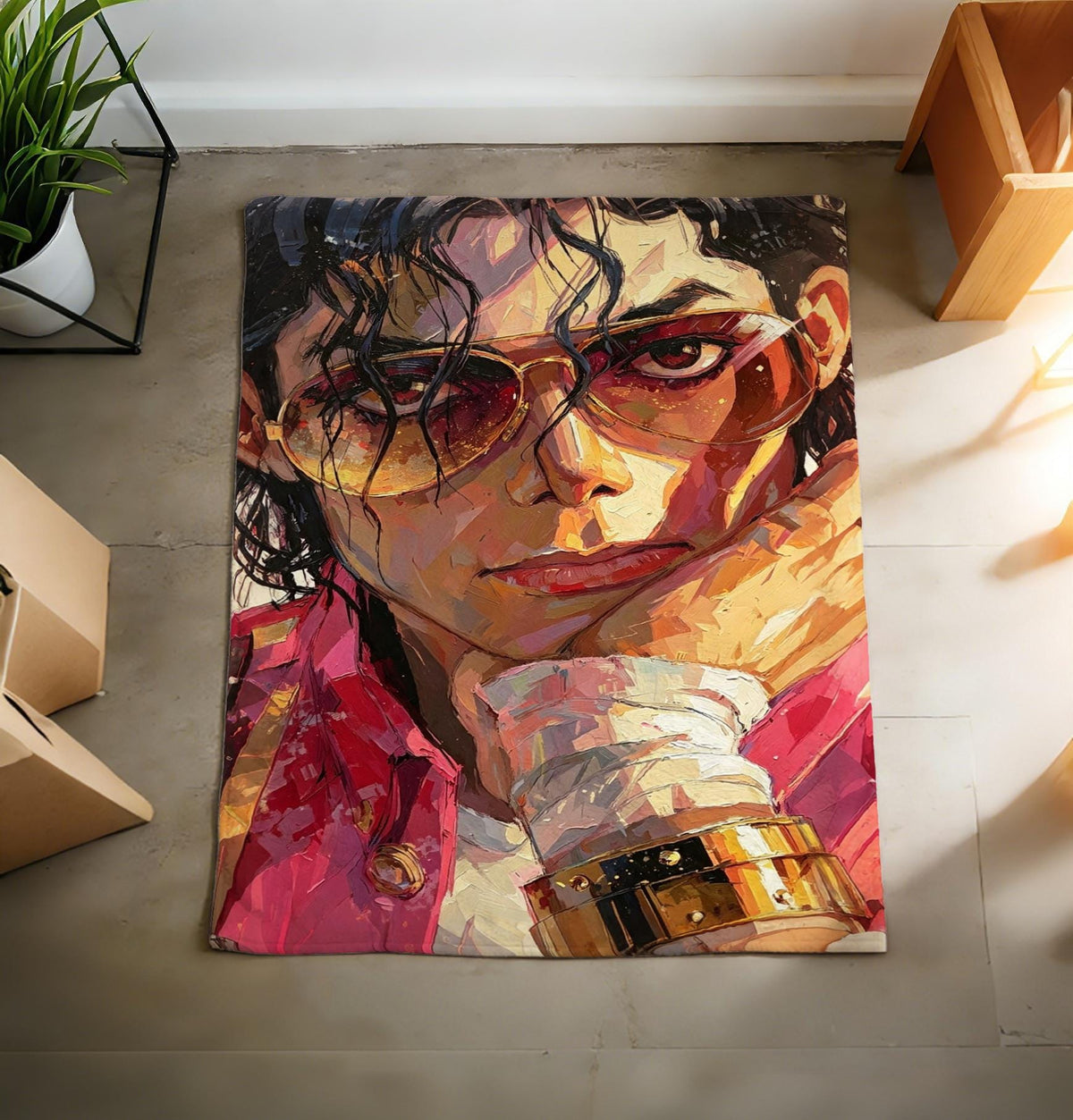 Michael Jackson Art Portrait Blanket Soft Throw, Fan Commemorative Gift