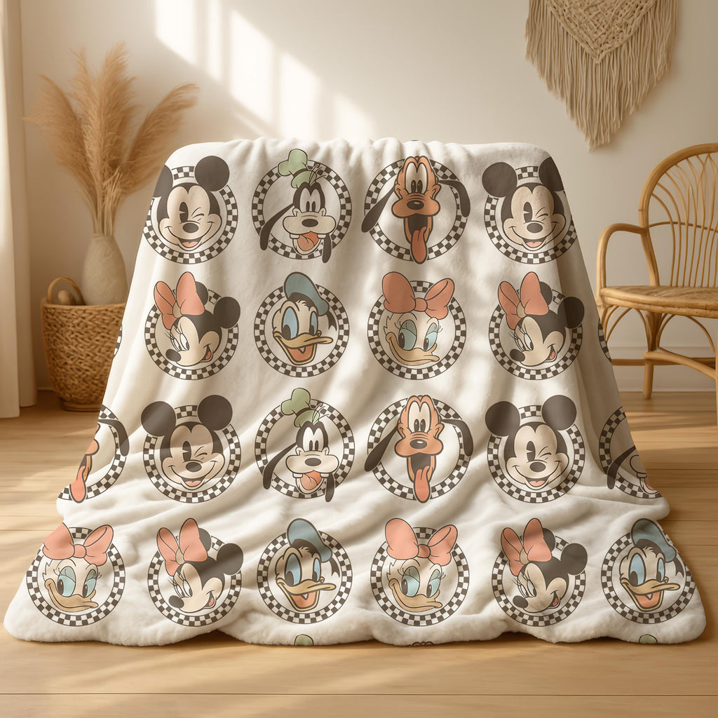 Disney Mickey&Friends Blanket, Mickey Mouse Baby Blanket, Cartoon Style Gift for Boys and Girls,Classic Mickey Co Nursery Decor,Disney Gift