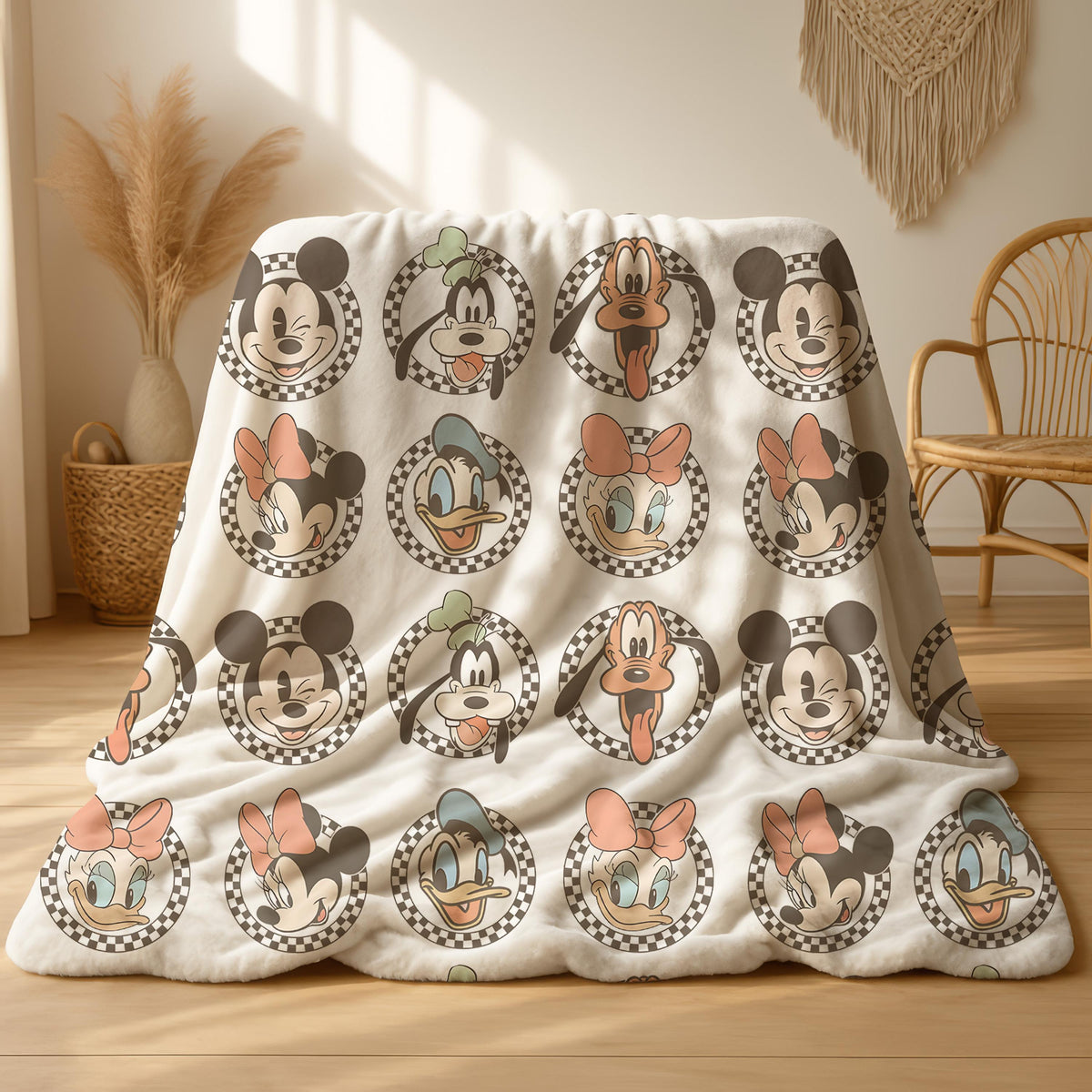 Disney Mickey&Friends Blanket, Mickey Mouse Baby Blanket, Cartoon Style Gift for Boys and Girls,Classic Mickey Co Nursery Decor,Disney Gift