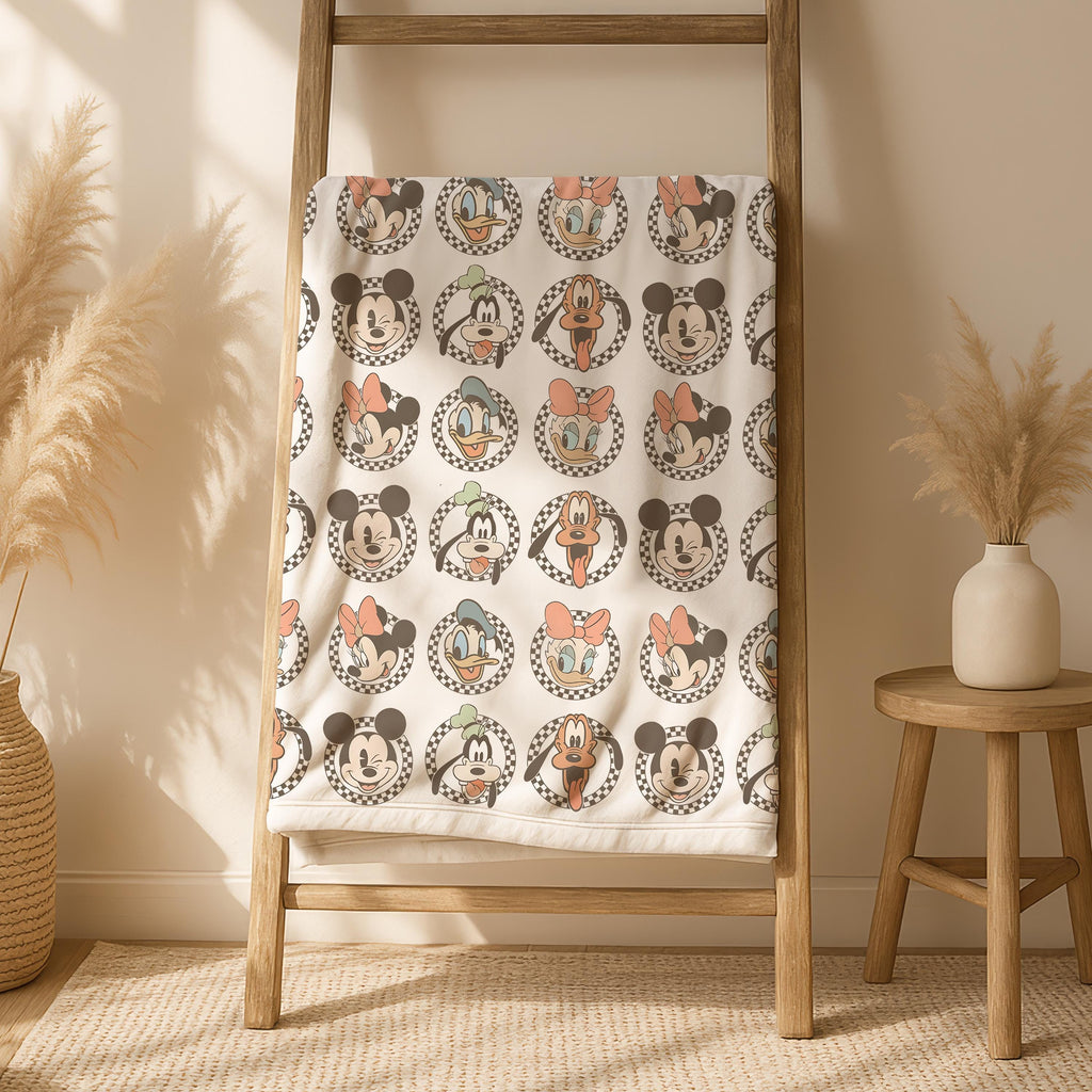 Disney Mickey&Friends Blanket, Mickey Mouse Baby Blanket, Cartoon Style Gift for Boys and Girls,Classic Mickey Co Nursery Decor,Disney Gift
