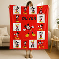 Custom Name Disney Mickey Mouse Quilt Blanket, Mickey Blanket, Mickey Bedding Blanket, Personalized Disney Blanket, Christmas Mickey Blanket