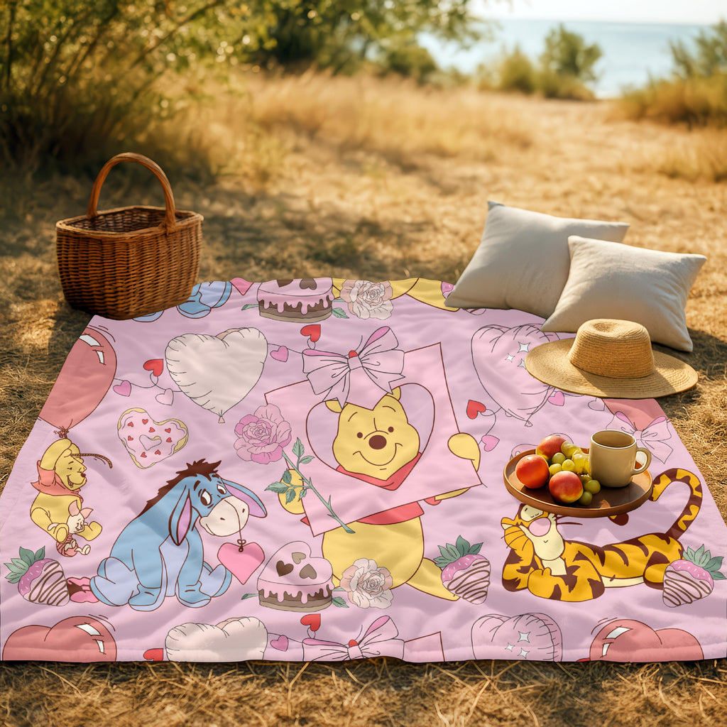 Pooh And Friends Kids Blanket, Disney Cartoon Fleece Blanket, Gift for Baby Shower Of a Boy or Girl,Newborn Present,Gender Neutral Blankie