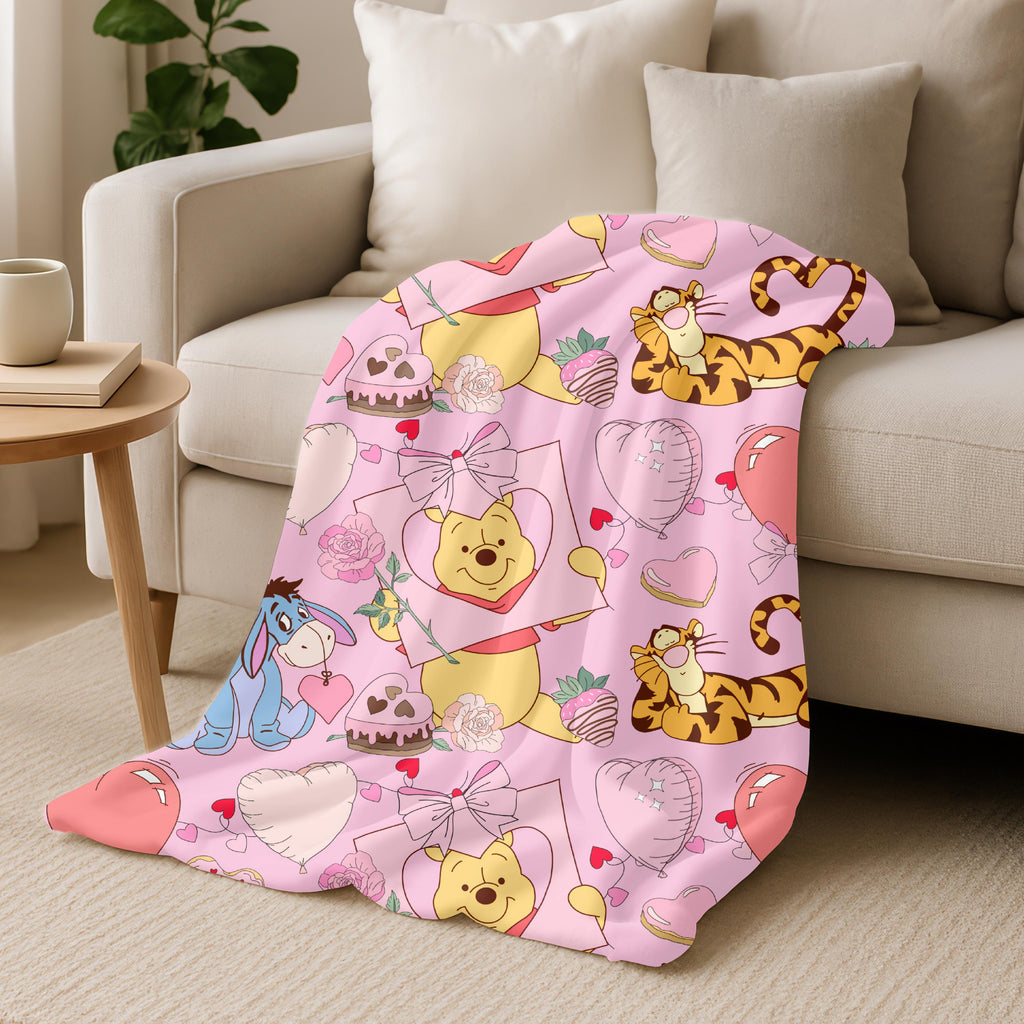 Pooh And Friends Kids Blanket, Disney Cartoon Fleece Blanket, Gift for Baby Shower Of a Boy or Girl,Newborn Present,Gender Neutral Blankie