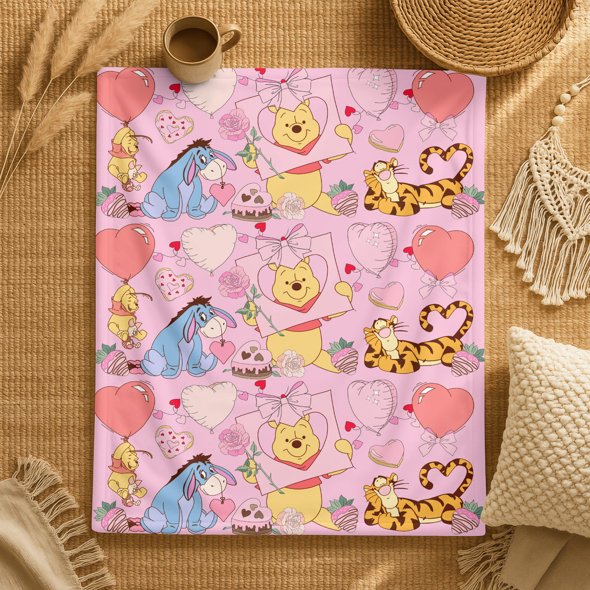 Pooh And Friends Kids Blanket, Disney Cartoon Fleece Blanket, Gift for Baby Shower Of a Boy or Girl,Newborn Present,Gender Neutral Blankie