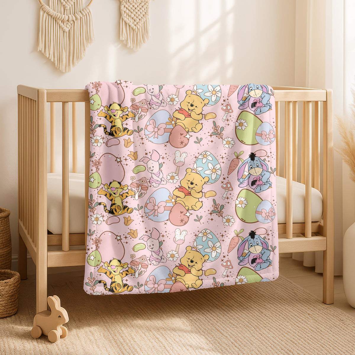 Winnie the Pooh Sherpa Blanket, Personalized Gift For Kids, Newborn Blanket Gift, Soft Fleece Blanket, Baby Shower Present,Gender Neutral