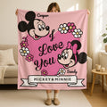 Custom Mickey Minnie Love Blanket, Couple Name Mickey And Minnie Blanket, Disney Couple Blanket, Valentine Gift For Girlfriend, Love Gift