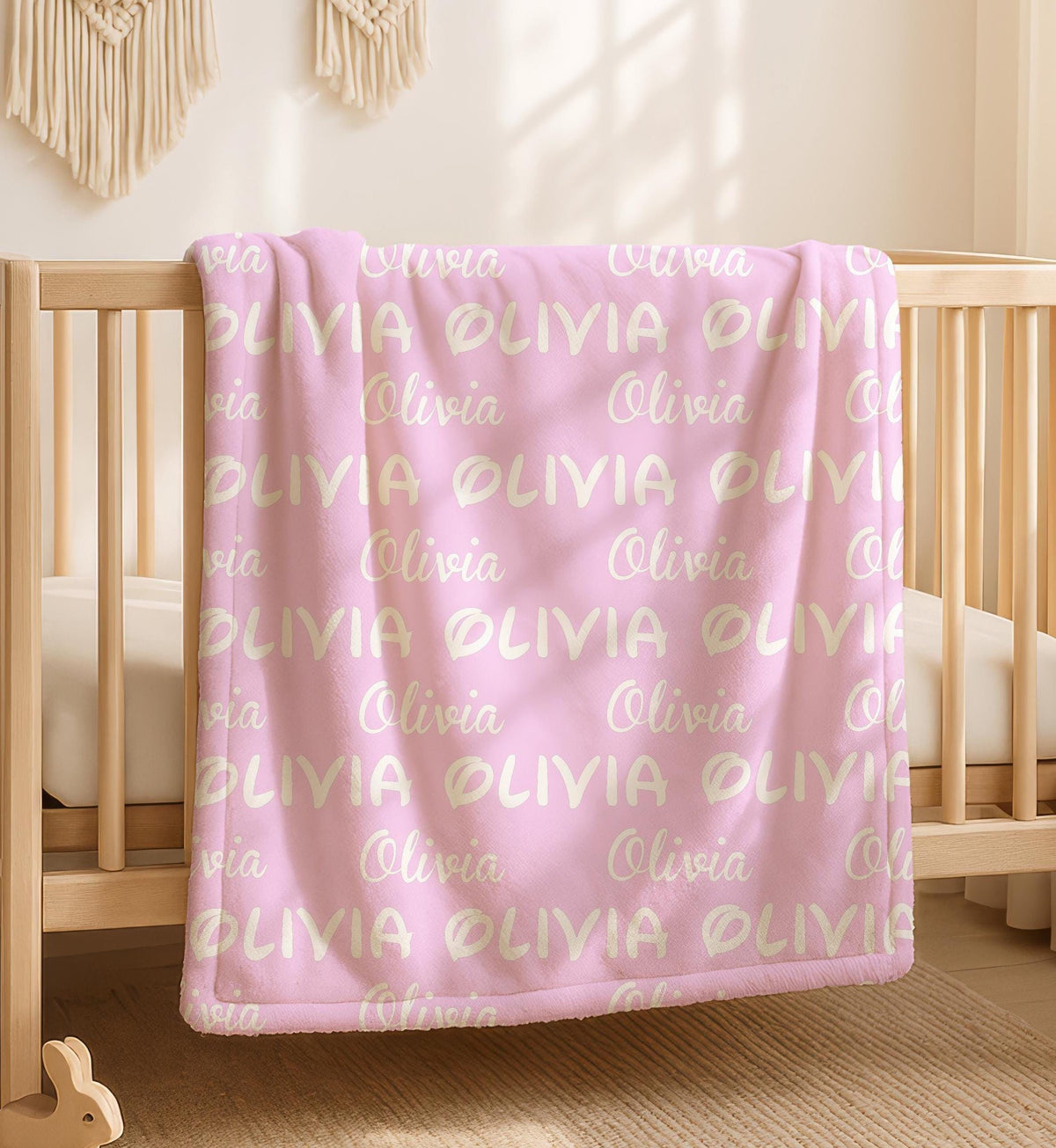 Custom Baby Name Blanket, Minky Fleece Sherpa, Baby Shower Gift