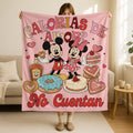 Mickey Minnie Calorias de amor No Cuentan Blanket, Mexican Valentine Throw Blanket, Valentines Day Blanket Gift, Candy Valentines Blanket