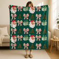 Christmas Santa-Blanket, Gingerbread Christmas Gift Blanket,Xmas Tree Holiday Decor,XMas Home Decor,Santa Throw,Festive Holiday Blanket