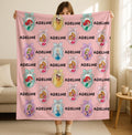 Personalized Disney Princess Blanket, Disneyland Princess Coquette Bow Blanket, Custom Name Baby Girl Blanket, Birthday Girl Blanket Gifts