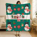 Personalized Name Christmas Blanket, Holiday Throw, Baby Shower Gift