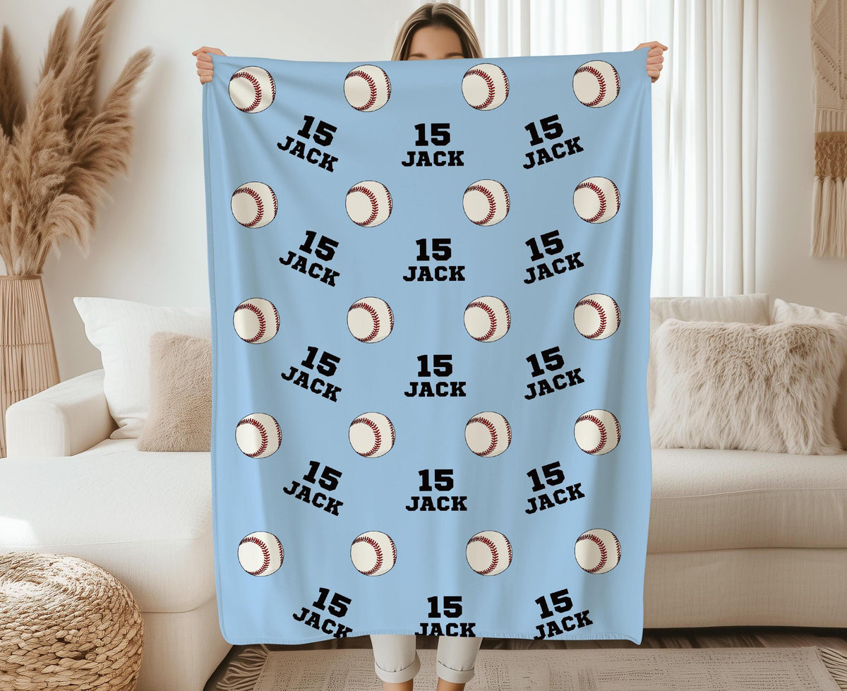 Personalized Baseball Blanket, Sports Gifts, Gift for Baseball Player, Baseball Team Gift, Baseball Baby Blanket, Personalized Baby Blanket
