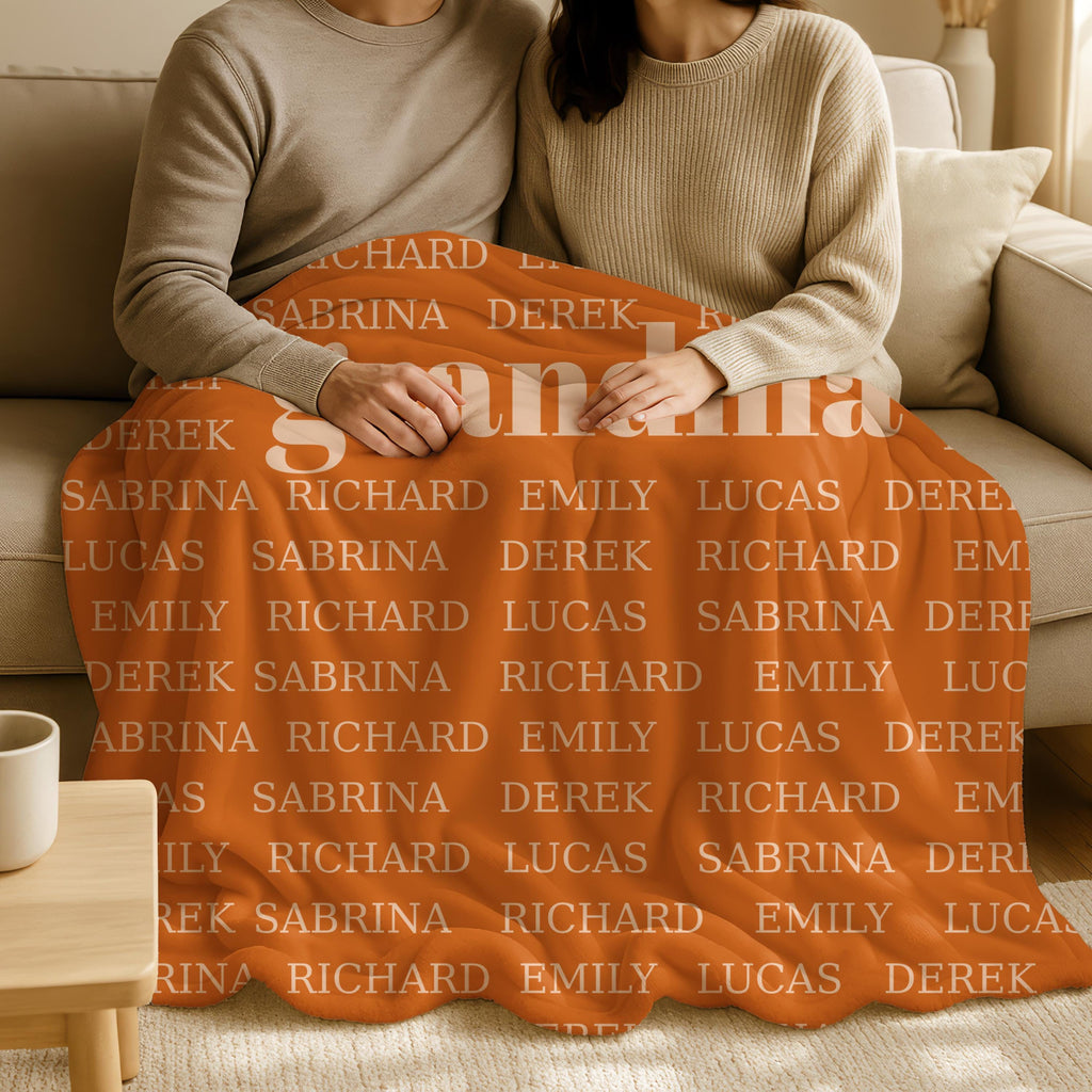 Custom Grandma Name Blanket,Personalized Throw with Grandkids Names Pattern,Customized Blankets For Children's Birthdays/Holidays,Nana Gift