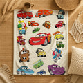 Lightning McQueen, Baby Shower Throw Blanket | Minky Fleece Sherpa, Cars Movie Nursery Decor - 30×40, 50×60, 60×80