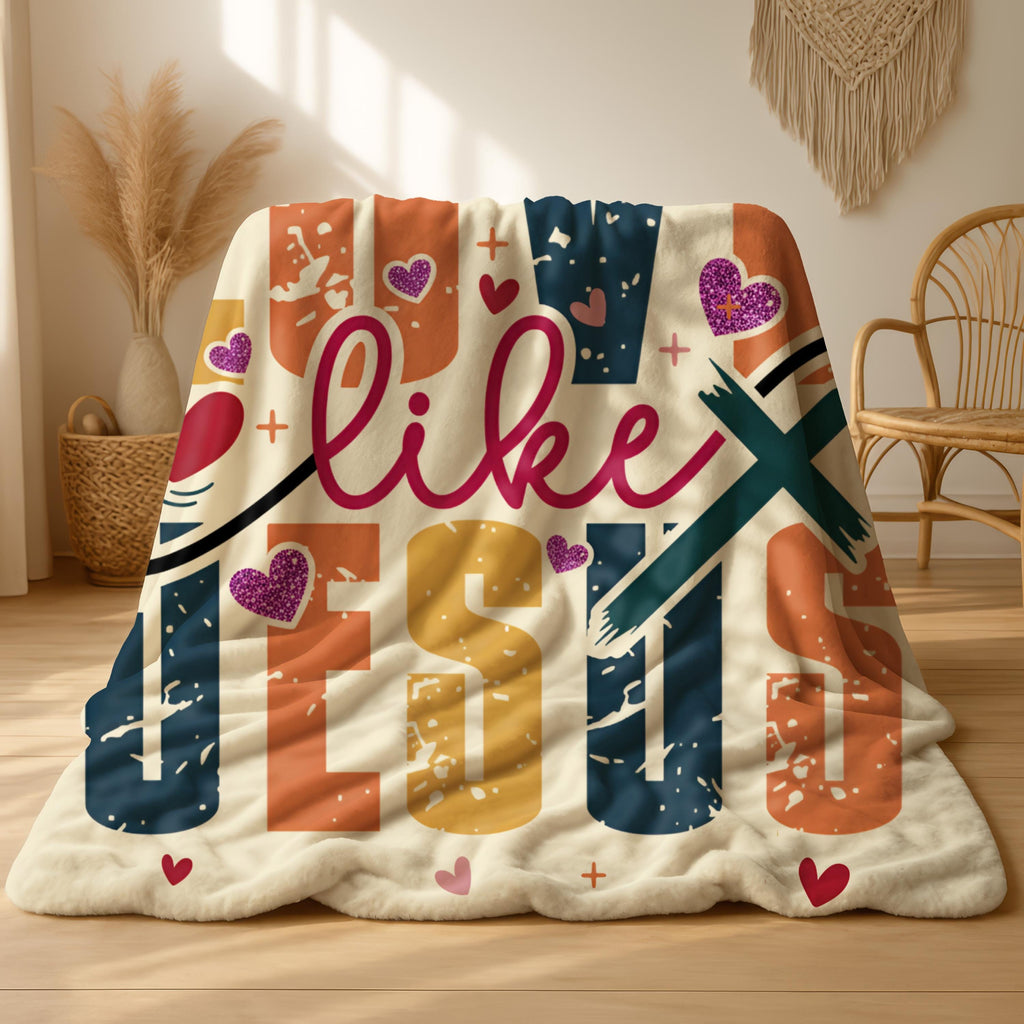 Love Like Jesus Blanket, Christian Blanket, Inspirational Bible Verse Blanket, Faith-Based Gift, Religious Cozy Blanket, Jesus Love Blanket