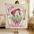 Personalized Disney Bow Much Fun Blanket, Disney Minnie Mouse Blanket,Disney Custom Blanket, Magic Kingdom Blanket, Merry Christmas Blanket