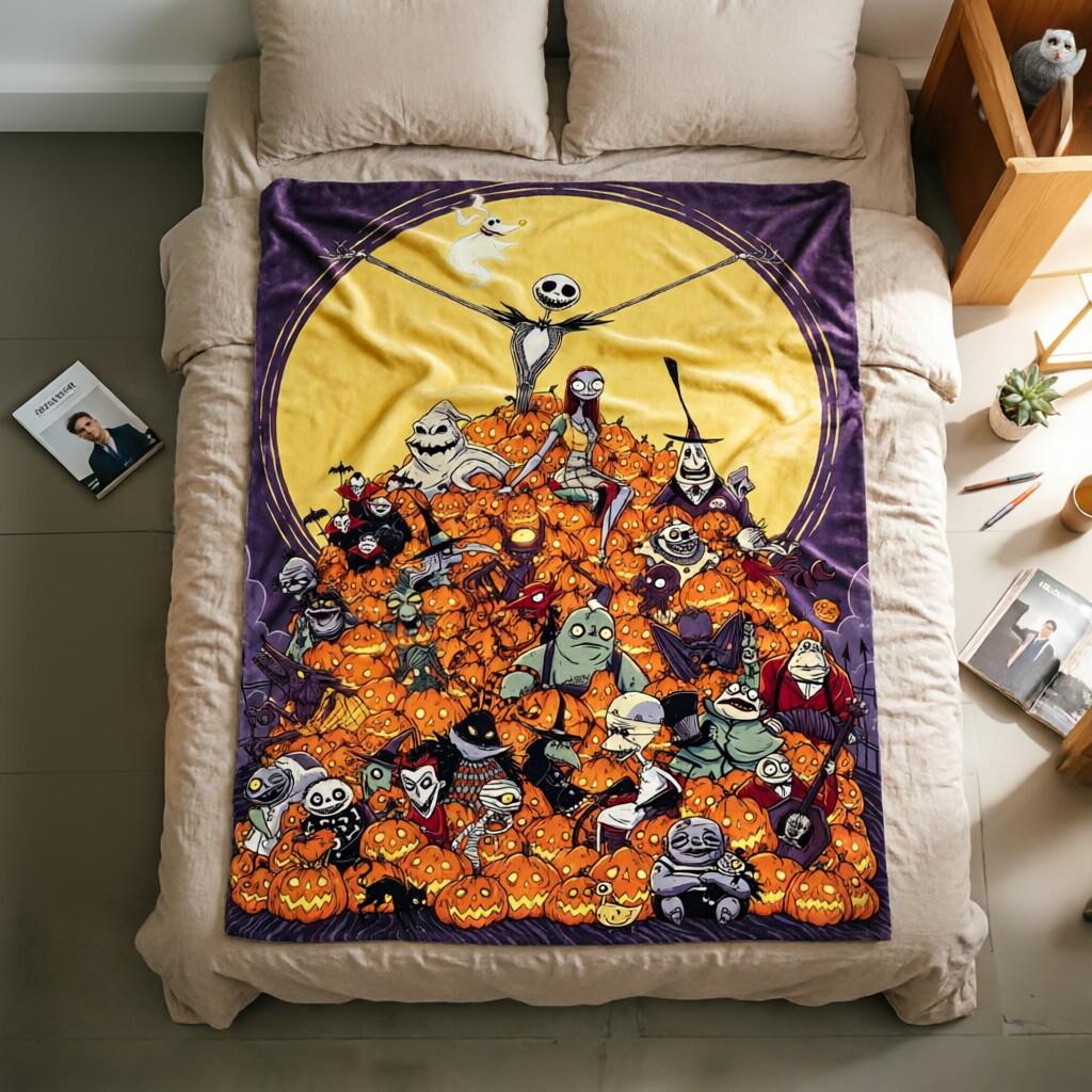 The Nightmare Before Christmas Blanket Soft Throw, Jack Sally Zero, Halloween Fan Gift