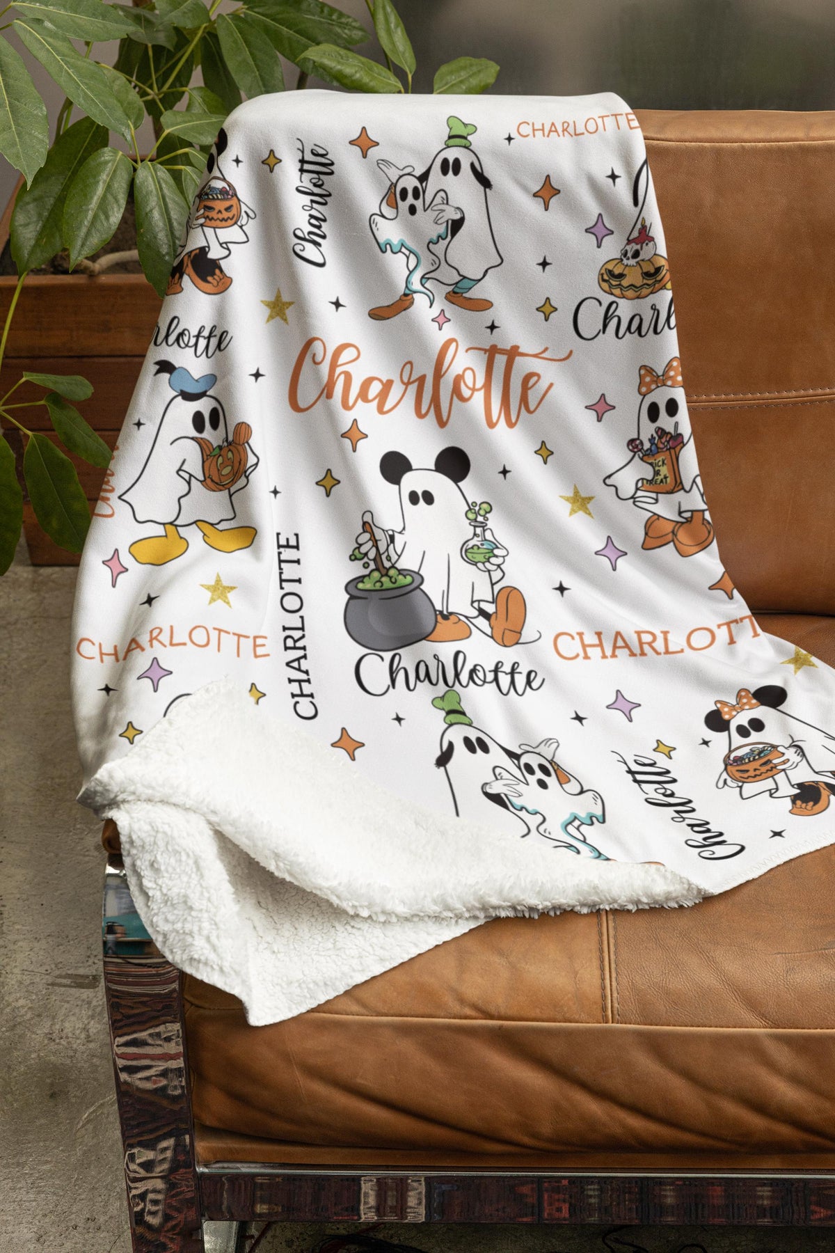 Halloween Mickey Mouse Blanket, Sherpa Blanket, Custom Throw Blanket, Mickey Pumpkin, Disney Halloween, Disney Home Fall Decor, Fall Blanket